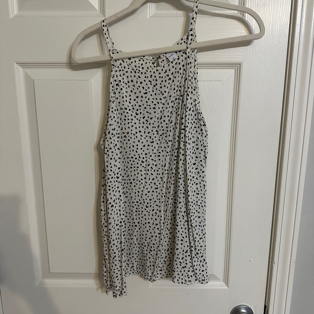 Old Navy Black and White Polka Dot Tank Top